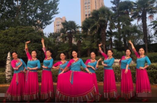 美久广场舞《拉萨夜雨》藏族风格美轮美奂 背面演示及分解教学 编舞美久