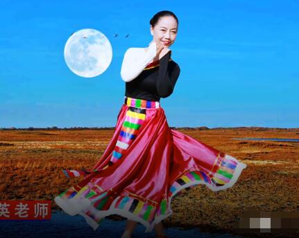 春英广场舞《月光下的美人》藏族 背面演示及分解教学 编舞春英