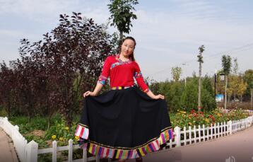 巨鹿霓裳依依广场舞《我要去西藏》藏族舞 背面演示及分解教学 编舞轻舞霓裳