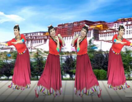 丽丽广场舞《美丽的卓玛》藏族舞 背面演示及分解教学 编舞丽丽