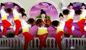 艺静心缘广场舞《欢乐中国年》喜庆贺年花球舞 演示和分解动作教学
