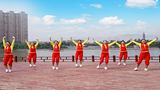 安徽绿茶飞舞队广场舞 大大的草原 正背面团队表演版
