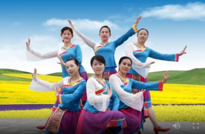 江西万安滨江广场舞《扎嘎拉雪山》原创初级藏舞 背面演示及分解教学