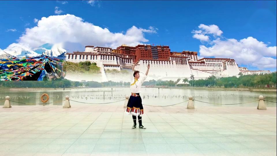韦福强广场舞《吉祥藏历年》藏族舞附教程